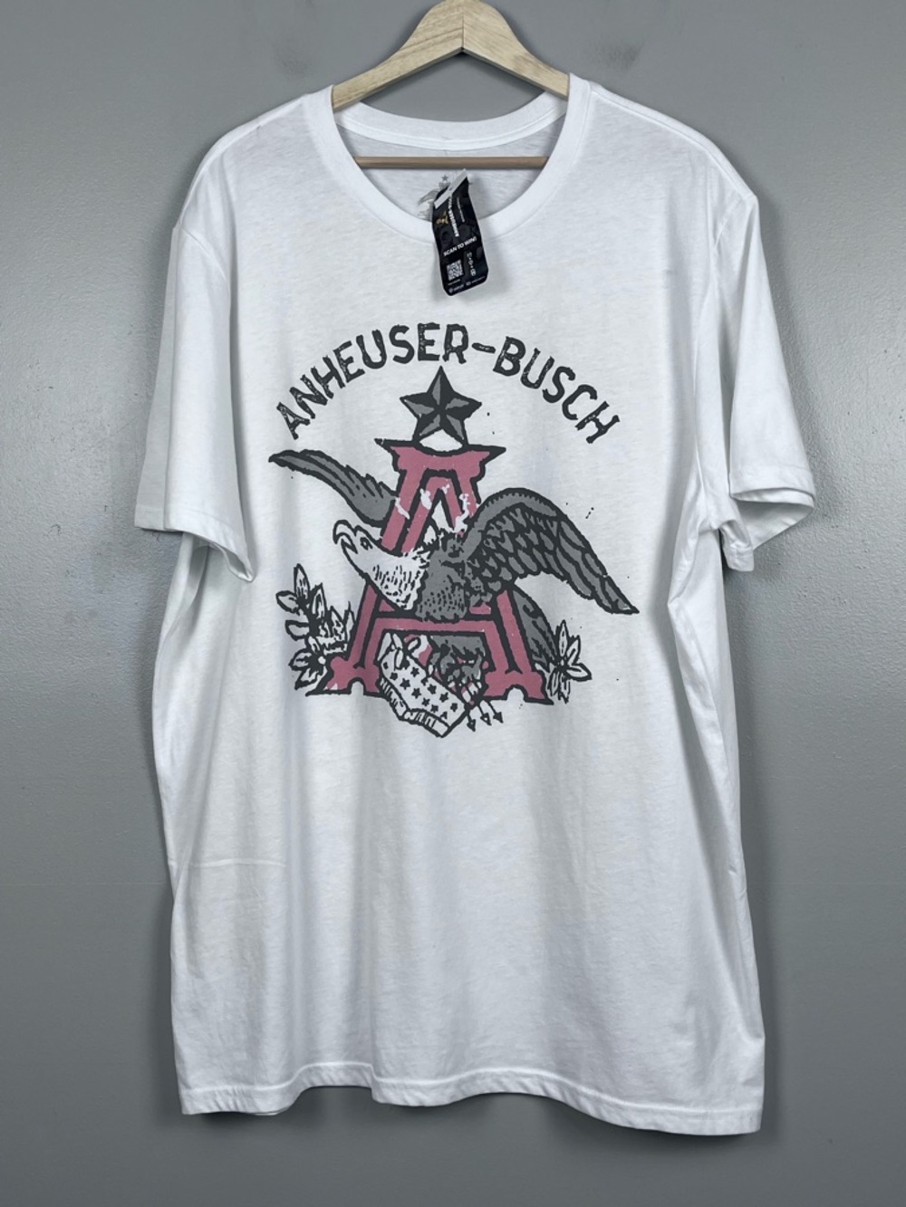 NWT Anheuser-Busch Men's Graphic Print Crew Neck Tee Shirt Size XXL; Beer, USA